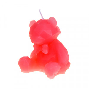 LADECOR Свеча формовая, ароматическая, в виде мишки, аромат - фрезия, парафин, 9 см, розовый