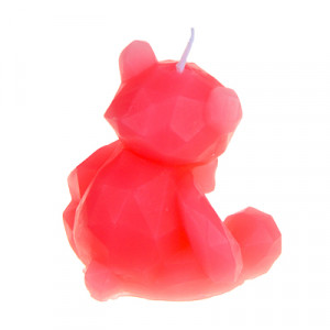 LADECOR Свеча формовая, ароматическая, в виде мишки, аромат - фрезия, парафин, 9 см, розовый