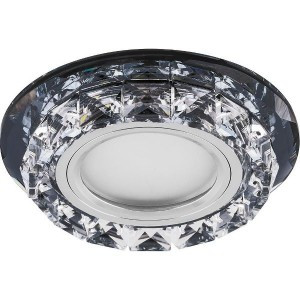 Feron св-к встр. MR16 GU5.3 подсветка св/д 4K круг прозрачный черный 100(60)x30 CD878 28822