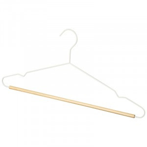 Вешалка-плечики 42см, металл с деревянной перекладиной "Винтаж", белый 107893 Рыжий кот