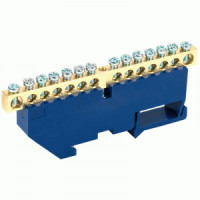 REXANT Шина N &quot;Ноль&quot; (нул.) на DIN-рейку 6x9мм 14 отв. 100A, инд.шк 11-2343