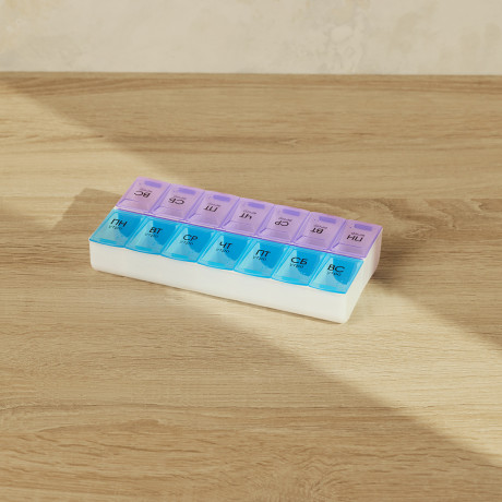 Бокс для таблеток тм VETTA, 14 отсеков, пластик, 18,5х9см