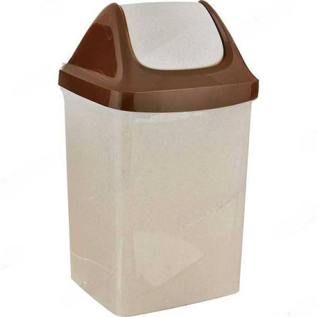 Контейнер для мусора 15 л Свинг бежевый мраморный М2462