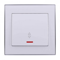 Lezard RAIN выкл. прох. СУ 1 кл. бел. с бок. вст. хром, инд (корпус PC) 703-0225-114