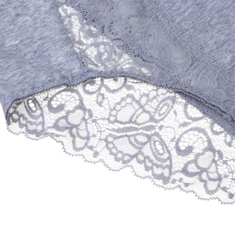 GALANTE Трусы женские макси с кружевом, р.52, 95%хлопок, 5%спандекс, цв.серый, НБ25-16