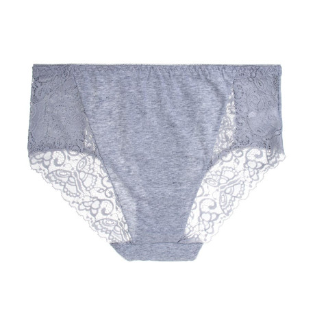 GALANTE Трусы женские макси с кружевом, р.52, 95%хлопок, 5%спандекс, цв.серый, НБ25-16