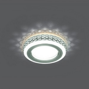 Gauss BL085 св-к встр. 3W MR16 Круг с подсветкой 3000K 2K GU5.3 Хром/Белый