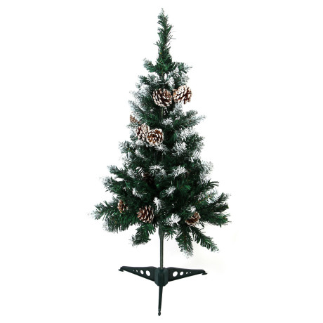 Ель искусственная с заснеженными кончиками и шишками 80см, 102 ветки, ПВХ, 26-25