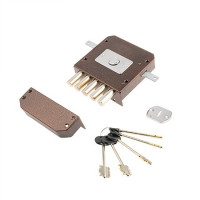 Замок накл ЗНСП-2Т с тягами (5ключей, 4ригеля) Меттэм  \5