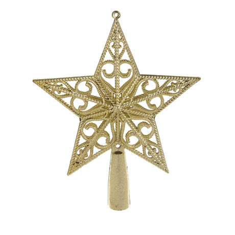 СНОУ БУМ Наконечник на елку “Звезда” 17,5 см, глиттер, золото, пластик