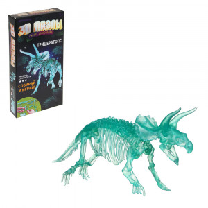 ИГРОЛЕНД 3D Пазл &quot;Скелет динозавра&quot;, ABS, 8х15х2,5 см, 6 дизайнов