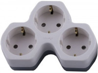 STEKKER разветвитель (тройник) 3роз. 16A земля бел./серый ADP16-13-20 32871