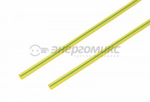 REXANT термоусадка трубка ТУТ 4/2 мм 1м  желто-зеленая, цена за шт (50!), 20-4007