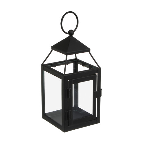 Подсвечник в виде фонарика, 8x8x18 см, металл, стекло