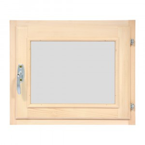 Форточка в парную стеклопакет 50х60см компл ручка/затвор/петли липа 3726 Банные штучки