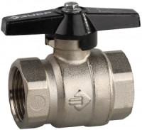 Кран шаровой ЗУБР полнопроходной &quot;мама-мама&quot;, бабочка, хромиров латунь, 1&quot;