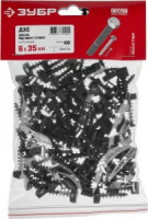 Дюбель ЗУБР под хомут-стяжку ДХС, 6 x 35 мм, 100 шт, нейлоновый