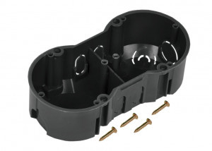 IEK коробка уст. 141х70х45мм СУ 2 мест. для твердых стен с саморезами КМ40007 UKT20-141-070-045