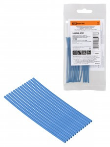 TDM Набор трубок термоусаживаемых, клеевых "Моноцвет, синий 1,5/0,6 SQ0548-2701