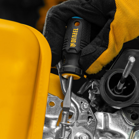 Отвертка SL6x38 мм, CrV, трехкомпонентная рукоятка Denzel