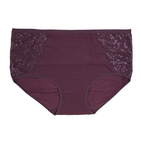 GALANTE Трусы женские макси с декором, р.56, 95%хлопок, 5%спандекс, сливовый, НБ25-14