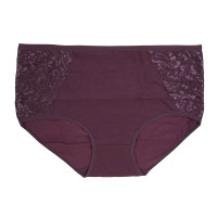 GALANTE Трусы женские макси с декором, р.56, 95%хлопок, 5%спандекс, сливовый, НБ25-14