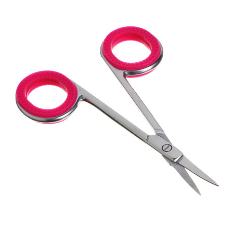 ЮНИLOOK Ножницы маникюрные для кутикулы с загнутыми лезвиями, сталь, силикон, 9,2см, 3 цвета