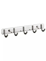 POTATO Вешалка (планка) (SUS) для ванной настенная с пятью крючками 360 мм, хром, P141-5