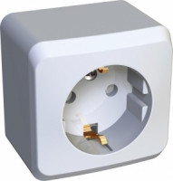 Systeme Electric Этюд роз. ОУ 1 мест. бел. (пл.осн., земля, штор.) PA16-004B (17!)