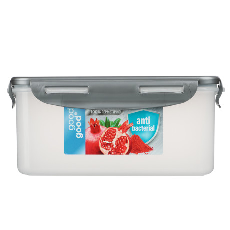 Контейнер герметичный для СВЧ с защелками, 1,5л, 205х135х90мм, пластик