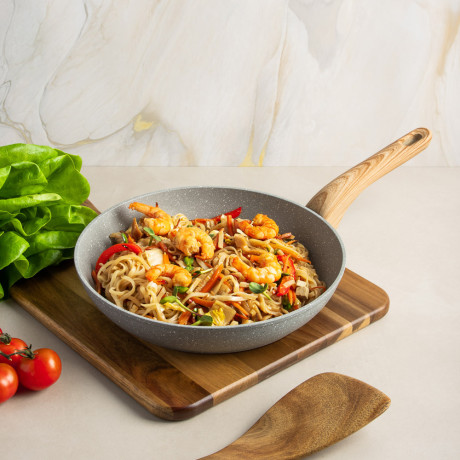 SATOSHI Берг Сковорода литая d26см, антипригарное покрытие Мрамор, индукция