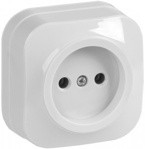 IEK GLORY роз. ОУ 1 мест. 10А РС20-2-ХБ белый ERH10-K01-10