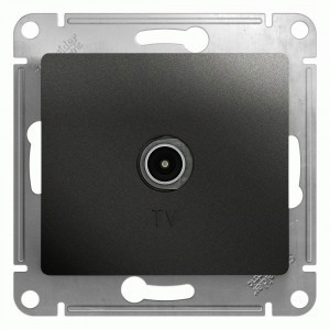 Systeme Electric GLOSSA мех. роз. TV-FM СУ 1 мест. антрацит (пл.осн., RG6, 2,1А) GSL000793 (5!)