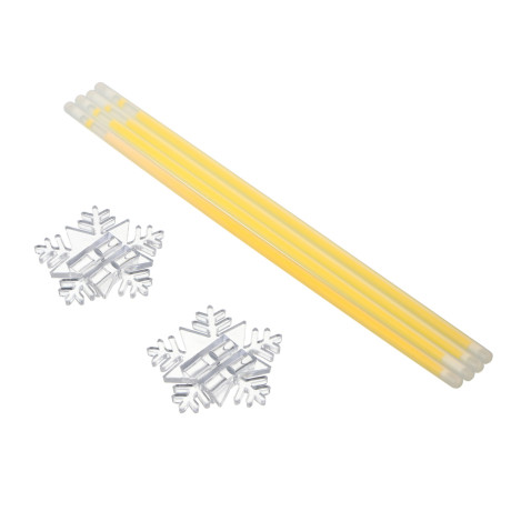 СНОУ БУМ Набор неоновых браслетов со снежинками 2 шт, 4 палочки по 20 см, пластик
