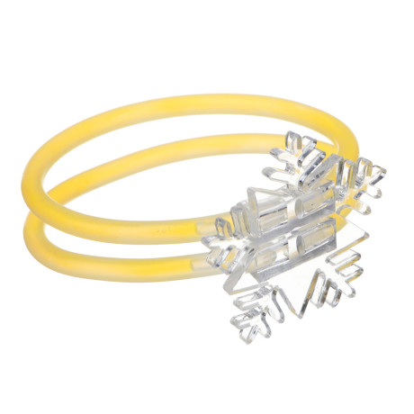 СНОУ БУМ Набор неоновых браслетов со снежинками 2 шт, 4 палочки по 20 см, пластик