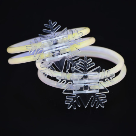 СНОУ БУМ Набор неоновых браслетов со снежинками 2 шт, 4 палочки по 20 см, пластик