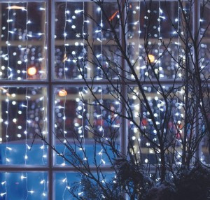 Гирлянда-занавес 450LED мерц 6x3м/30нит белый, соед. прозр провод ULD-C6030-450/TTK WHITE  Uniel