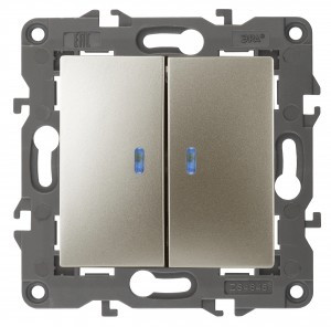 ЭРА 14 Elegance мех. выкл. СУ 2 кл. (инд.) 10А,250В, шампань 14-1105-04 3509