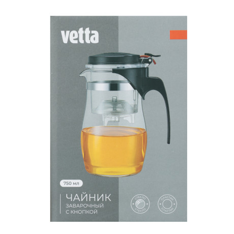 Чайник заварочный с кнопкой тм VETTA 750 мл, стекло