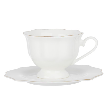 Набор чайный 2 пр., 175мл, MILLIMI, Лаура с золотой отводкой, фарфор