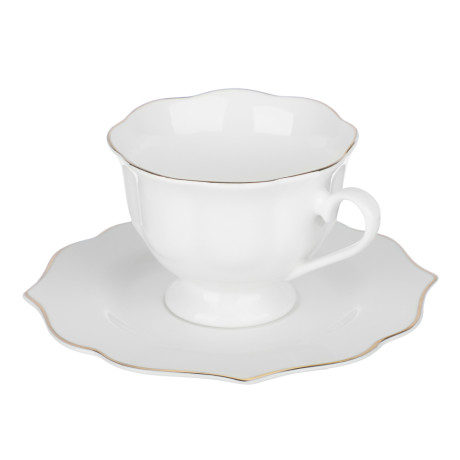 Набор чайный 2 пр., 175мл, MILLIMI, Лаура с золотой отводкой, фарфор