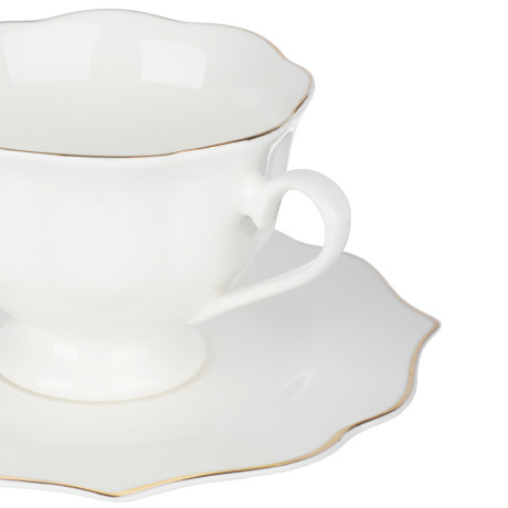Набор чайный 2 пр., 175мл, MILLIMI, Лаура с золотой отводкой, фарфор