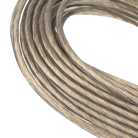 Трос металлополимерный прозрачный ПР-4.0, толщина 4.0 мм, моток 20 метров Сибртех