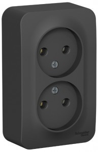 Systeme Electric BLANCA роз. ОУ 2 мест. 16А антрацит (пл.осн., изол.пл.) BLNRA000216 (10!)