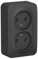 Systeme Electric BLANCA роз. ОУ 2 мест. 16А антрацит (пл.осн., изол.пл.) BLNRA000216 (10!)