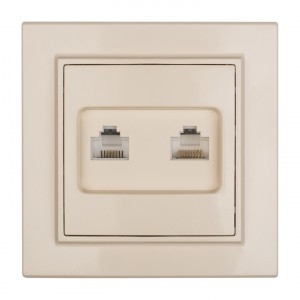 EKF Минск Розетка RJ-45 2-местная СП беж. ERK02-035-20