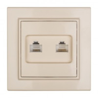 EKF Минск Розетка RJ-45 2-местная СП беж. ERK02-035-20
