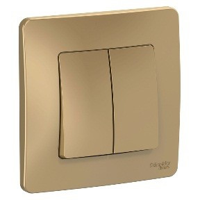 Systeme Electric BLANCA выкл. (перекл. проходной) СУ 2 кл. 10А титан (пл.осн.) BLNVS106604 (5!)