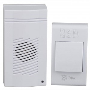 ЭРА C51 звонок беспроводной цифр. 100м, 32 мелодии, 2хААА/A23 с кнопкой IP20, индик., бел BL 5749