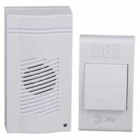 ЭРА C51 звонок беспроводной цифр. 100м, 32 мелодии, 2хААА/A23 с кнопкой IP20, индик., бел BL 5749